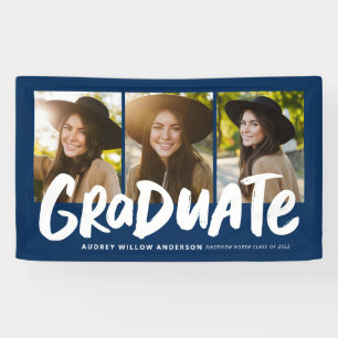 Vet afstuderen modern afstuderen met drie foto's spandoek