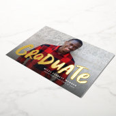 Vet afstuderen modern één foto-afstuderen folie uitnodiging (Gedraaid)