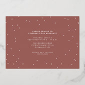 Vet afstuderen modern roos goud 3 foto afstuderen folie uitnodiging (Achterkant)