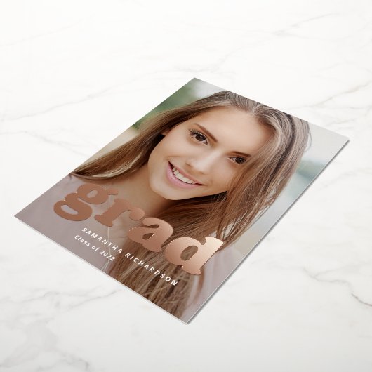 Vet Afstuderen | Modern Two Photo 2022 Afstuderen Folie Uitnodiging (Gedraaid)