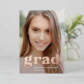 Vet Afstuderen | Modern Two Photo 2022 Afstuderen Folie Uitnodiging (Staand Voorkant)