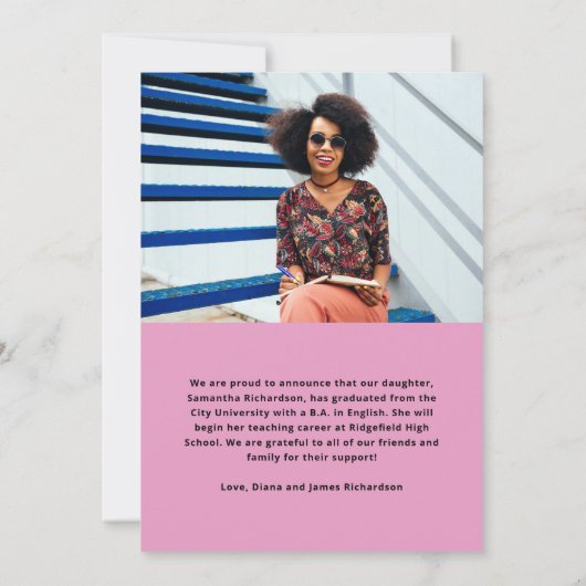 Vet Afstuderen | Modern Two Photo 2022 Afstuderen Kaart (Achterkant)