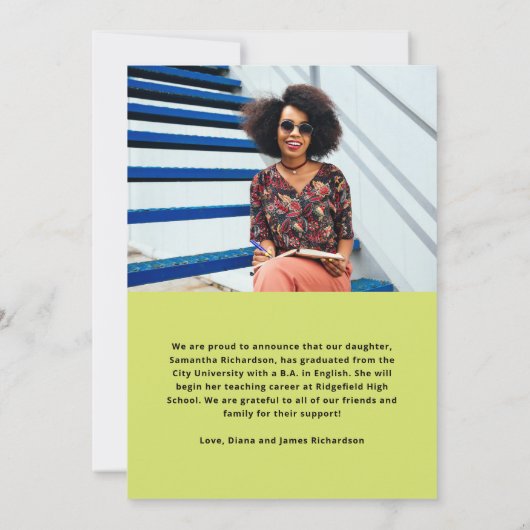 Vet Afstuderen | Modern Two Photo 2022 Afstuderen Kaart (Achterkant)