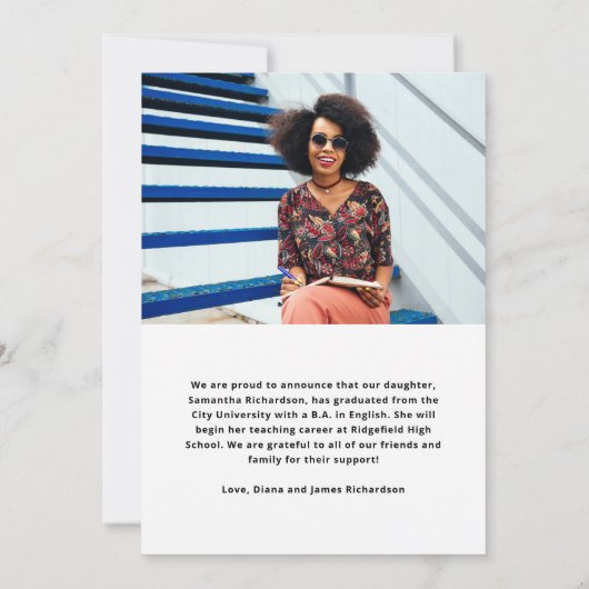 Vet Afstuderen | Modern Two Photo 2023 Afstuderen Kaart (Achterkant)