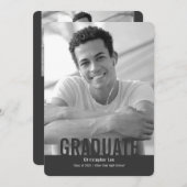 Vet Afstuderen, Modern typografie foto's afstudere Aankondiging (Voorkant / Achterkant)