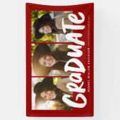 Vet afstuderen moderne drie foto's rood afstuderen spandoek (Verticaal)