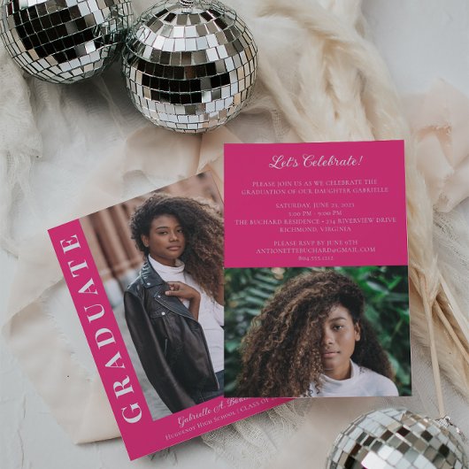 Vet Afstuderen Moderne foto aankondiging