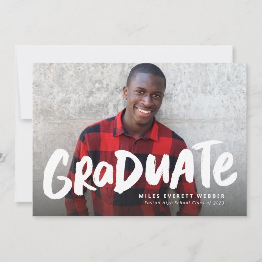 Vet afstuderen moderne trendy één foto-afstuderen aankondiging (Voorkant)