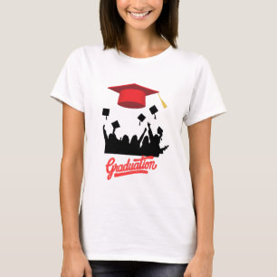 Vet Afstuderen Silhouet met Vliegend Pet Joy T-shirt