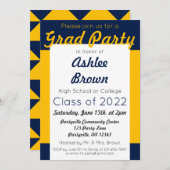 Vet Afstuderen van Navy Gold Afstudeerder Kaart (Voorkant / Achterkant)