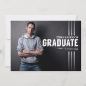 Vet Afstuderen | White Text Photo Graduparty Kaart (Voorkant)