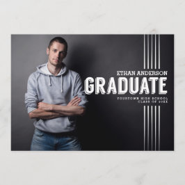 Vet Afstuderen | White Text Photo Graduparty Kaart
