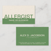 vet ALLERGIST Visitekaartje (Voorkant / Achterkant)