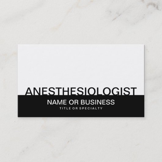 vet ANESTHESIOLOGIST Visitekaartje (Voorkant)