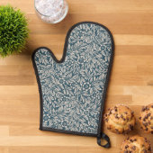 Vet Antiek stijl gebladerte bloemig blauw wit Ovenwant (Top down)