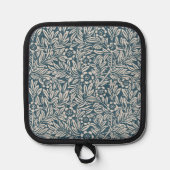 Vet Antiek stijl gebladerte bloemig blauw wit Pannenlap (Voorkant)