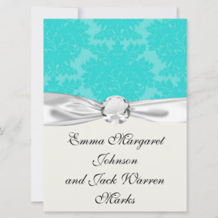 vet aqua aquamarine blue damask patroon kaart