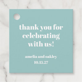 Vet Aqua Blue Retro Custom Wedding Bedankt Bedankjes Labels