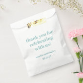 Vet Aqua Blue Retro Custom Wedding Bedankt Bedankzakje (Gezegeld)