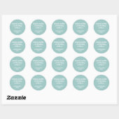 Vet Aqua Blue Retro Custom Wedding Bedankt Ronde Sticker (Vel)