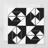 Vet Art Deco Zwart Wit Tegel Bruiloft Kaart (Achterkant)