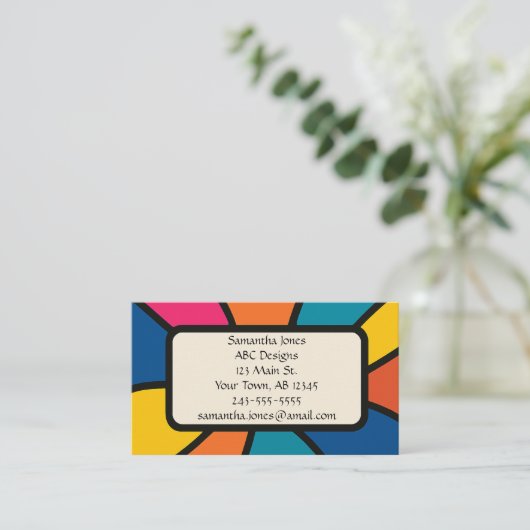 Vet, artistiek en levendig QR Code Visitekaartje (Staand voorkant)