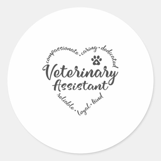 Vet-assistent, dierenarts-assistent ronde sticker (Voorkant)