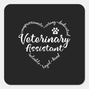 Vet-assistent, dierenarts-assistent vierkante sticker