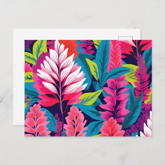 Vet Astilbe Bloemen Pop Art Pattern Briefkaart (Voorkant / Achterkant)