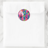 Vet Astilbe Bloemen Pop Art Pattern Ronde Sticker (Tas)