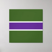 Vet Atletisch Paarse Bos Groen Wit Strepen Canvas Afdruk (Voorkant)