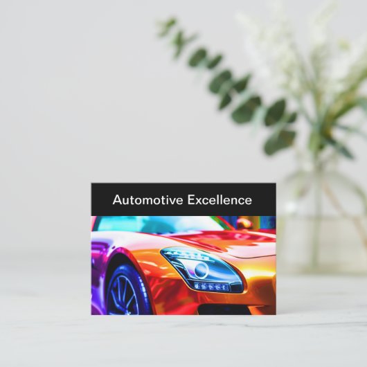 Vet Automobiel Kleurrijke Automobiel Visitekaartje (Staand voorkant)