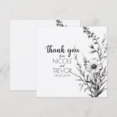 Vet B&W Wildflower Bedankkaart (Voorkant / Achterkant)