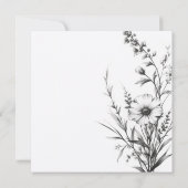 Vet B&W Wildflower Bedankkaart (Achterkant)