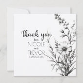 Vet B&W Wildflower Bedankkaart (Voorkant)