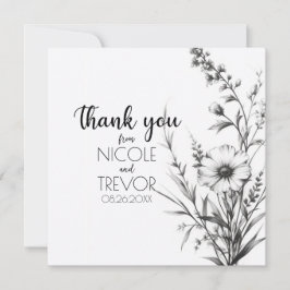 Vet B&W Wildflower Bedankkaart