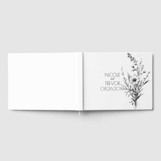 Vet B&W Wildflower Gastenboek (Volledig)