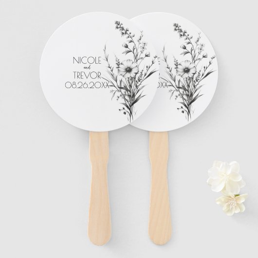 Vet B&W Wildflower Handwaaier (Voorkant en achterkant)