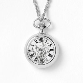 Vet B&W Wildflower Horloge