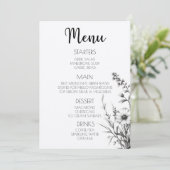 Vet B&W Wildflower Menu (Staand voorkant)