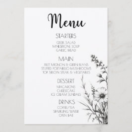 Vet B&W Wildflower Menu