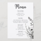 Vet B&W Wildflower Menu (Voorkant)