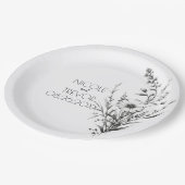 Vet B&W Wildflower Papieren Bordje (Gekanteld)