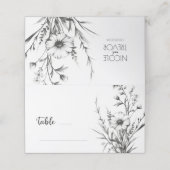 Vet B&W Wildflower Plaatskaartje (Buitenkant ongevouwen)