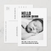 Vet Baby Foto Geboorteaankondiging Briefkaart (Voorkant / Achterkant)