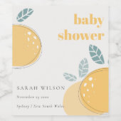 Vet Baby shower met Abstract Lemon Fruity Wijn Etiket (Enkel label)