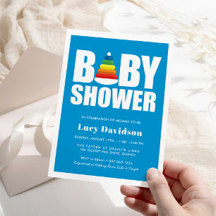 Vet Baby shower Speelgoed Regenboogringen Kaart