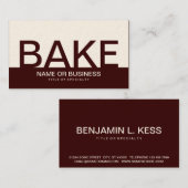 vet BAKE (aanpasbare kleur) Visitekaartje (Voorkant / Achterkant)