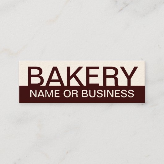 vet BAKERY (aanpasbaar voor kleur) Mini Visitekaartje (Voorkant)