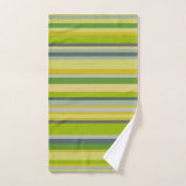 Vet Bamboe-kleuren Multi-Stripe Patroon | Monogram Bad Handdoek (Handdoek)